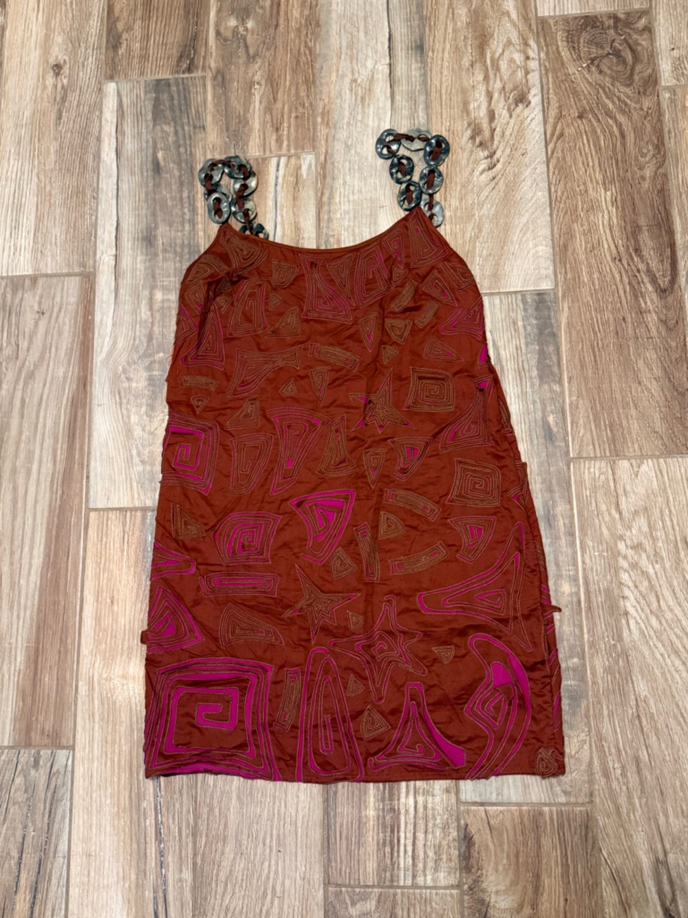 Catherine Malandrino Brown & Pink Silk Dress